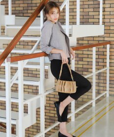 Tiaclasse L 【新色追加・洗える】麻調薄地キーネックジャケット