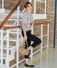 Tiaclasse L 【新色追加・洗える】麻調薄地キーネックジャケット