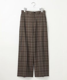自由区 TRギャバ裏起毛チェック柄ワイド パンツ