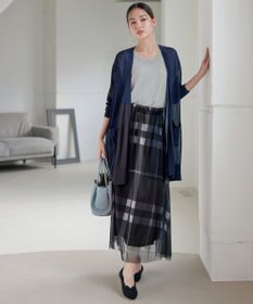 Tiaclasse 【小倉優子さん着用】チュールレースチェックスカート