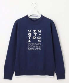 23区GOLF 【MEN】【ウォッシャブル】ロゴインターシャ ポリエステルニット