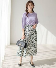 ANY SIS 【洗える】ラインポイントフラワー スカート