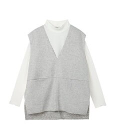 earth music&ecology ＳＥＴ２点圧縮風ポンチベスト＋リブタートル