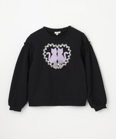 ANY KIDS ネコシルエット裏毛トレーナー