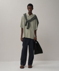 ATON TWIST WOOL GAUZE | ツータックイージーパンツ - UNISEX