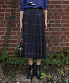 J.PRESS LADIES 【洗える】テトロンレーヨン/ウール milledタータン スカート