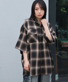WEGO 【ユニセックス着用ITEM/SMLサイズ展開】オンブレチェックシャツ（SS）
