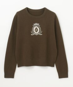 GRACE CONTINENTAL エンブレム刺繍ニットトップ