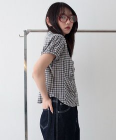 WEGO コンパクトギャザーチェックシャツ