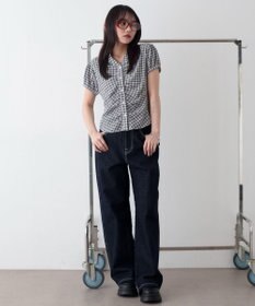 WEGO コンパクトギャザーチェックシャツ