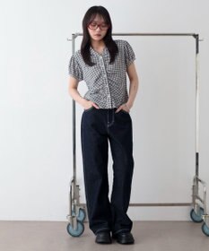 WEGO コンパクトギャザーチェックシャツ