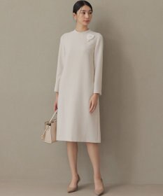 組曲 L 【KUMIKYOKU NAVY】コンフォータブルドレープ レース襟ワンピース