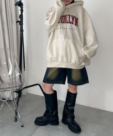 WEGO 【裏起毛】BROOKLYNロゴビッグパーカー