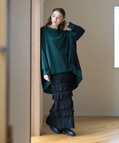 YECCA VECCA ティアードフリルラメニットスカート