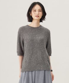 自由区 【アンサンブル対応・洗える】スパンコールプルオーバー ニット