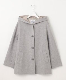 J.PRESS LADIES ウールナイロンリバー フード付き コート