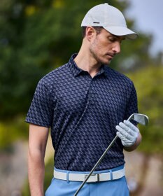 ZERO HALLIBURTON 【吸水速乾・UVケア】 ZHモノグラムジャガードポロシャツ ZHG-M5S6 82951