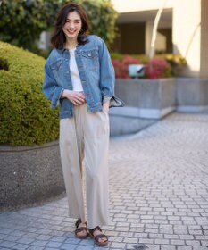 ANY シャーリングランタンスリーブトップス