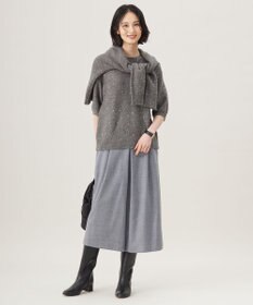 自由区 【アンサンブル対応・洗える】スパンコールプルオーバー ニット