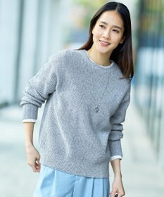 自由区 【カタログ掲載】カラーメランジ ニット ライトグレー