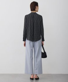 ICB L 【新色追加・WEB限定カラーあり】BackSatinAmunzen バンドカラーブラウス