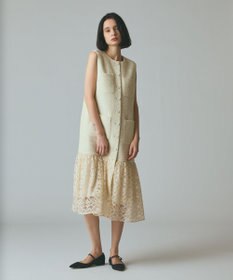 GRACE CONTINENTAL チュールコンビツイードワンピース