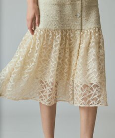 GRACE CONTINENTAL チュールコンビツイードワンピース