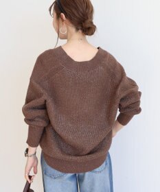 AMERICAN HOLIC ラメ入りＶネック片畦ニットプルオーバー