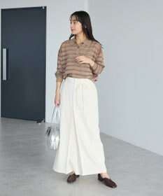 CRAFT STANDARD BOUTIQUE シアーボーダーポロ衿ニットプルオーバー