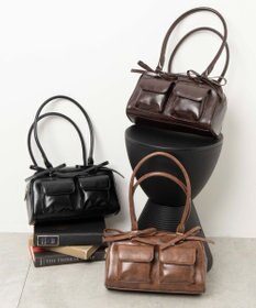 WEGO リボン付きボストンバッグ