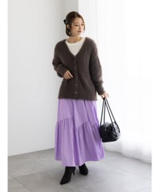 Te chichi マットタフタバイヤスティアードスカート