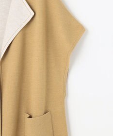 自由区 【洗える】リバーシブルニットジレ