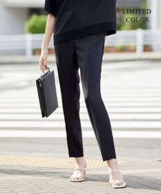 ICB L 【新色追加・洗える】 FluidBackSatin ドロストパンツ ブラック系