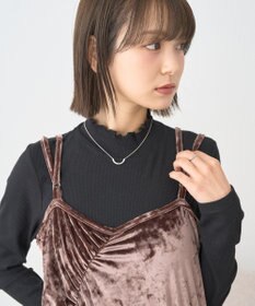 earth music&ecology ラメテレコハイネックプルオーバー