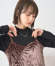 earth music&ecology ラメテレコハイネックプルオーバー