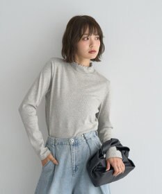 earth music&ecology ラメテレコハイネックプルオーバー