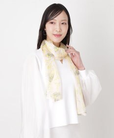 MOONBAT 【シルク100%】FURLA (フルラ) ミモザ シルクシフォンプリントスカーフ 150cm×35cm  手洗い可能