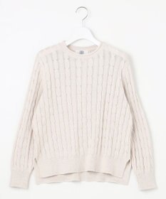 J.PRESS LADIES L 【洗える】GIZA MERCERIZE COTTON ケーブル ニット