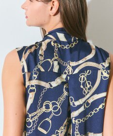 GRACE CONTINENTAL チェーンプリントボウタイブラウス