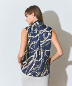 GRACE CONTINENTAL チェーンプリントボウタイブラウス