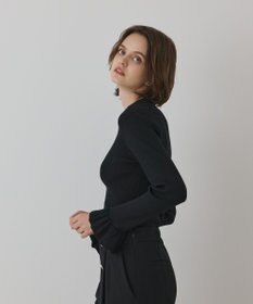 GRACE CONTINENTAL ラメリブニットトップ