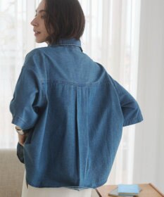 WEGO 【ANGIE VINTAGE】オーバーサイズデニム半袖シャツ