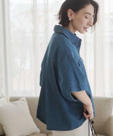 WEGO 【ANGIE VINTAGE】オーバーサイズデニム半袖シャツ