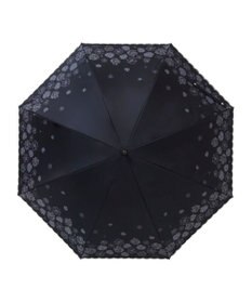MOONBAT 【遮光率100％/遮熱/UV】LANVIN en Bleu (ランバン オン ブルー)晴雨兼用日傘 フラワーグリッター シルバースカラ刺繍 花柄 長傘