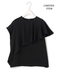 ICB 【接触冷感・UVケア・防シワ・洗える】エステルダブルクロス  ラッフルデザインブラウス