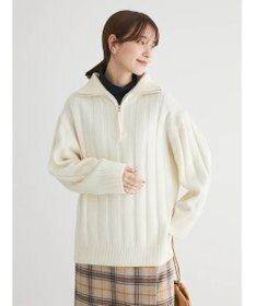 Green Parks ・Ｐｅｔｉｔ　Ｆｌｅｕｒ　ハーフＺＩＰニット