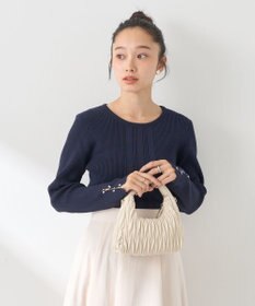 earth music&ecology パール＆ビジュースリーブプルオーバー