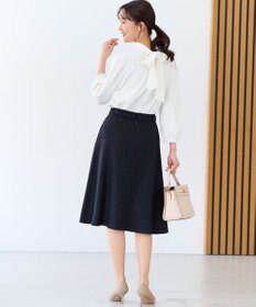 組曲 L 【KUMIKYOKU NAVY】ジョーゼットシフォン2WAY ボウタイブラウス