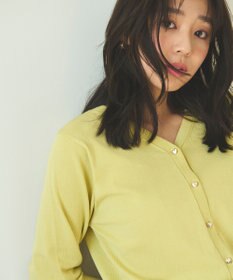 Feroux 【洗える・接触冷感・UVカット】ハートボタン7分袖 カーディガン