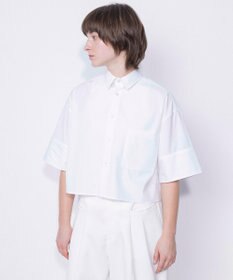 NAVE 【ReNAVE・セットアップ可/洗える/接触冷感/UVケア】コットンポリブロード クロップドシャツ